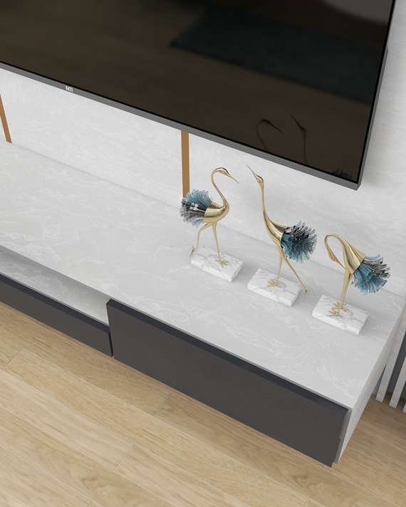 Mustang White luxury quartz slab